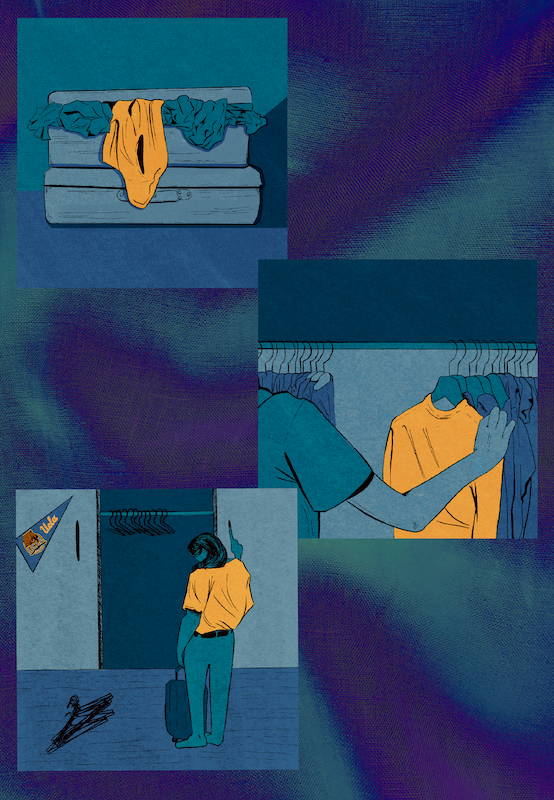 illustration of t-shirt in closet